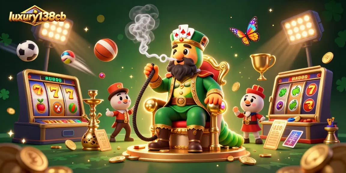 Experience thrilling gaming with luxury138cb's vibrant casino scene featuring engaging characters and symbols.