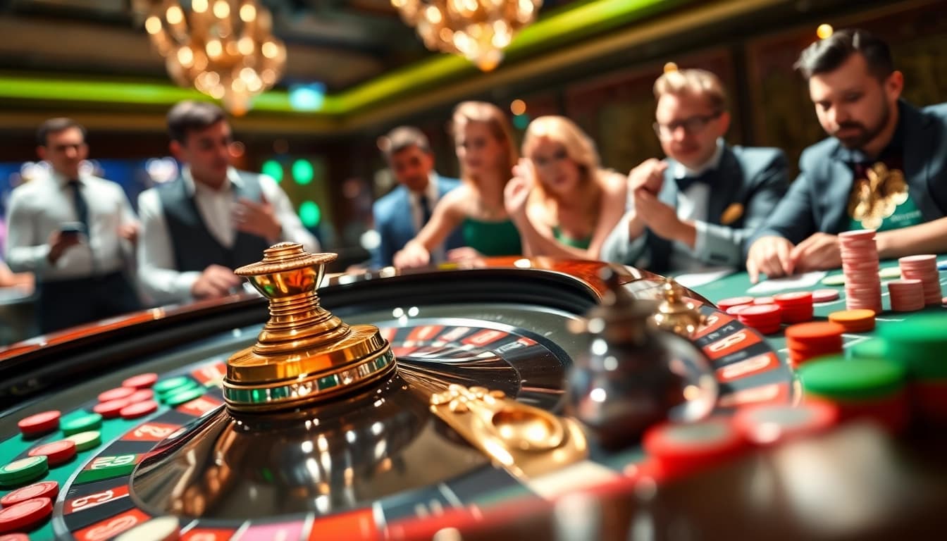 Engage in thrilling as38 daftar online casino experiences at a vibrant roulette table.
