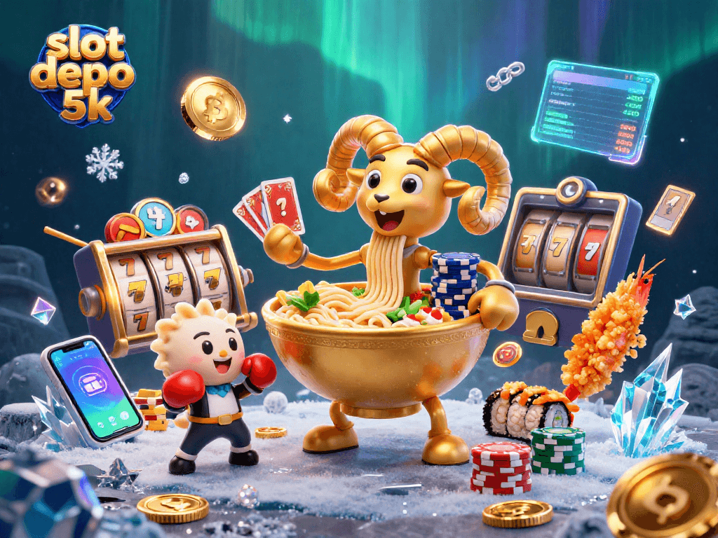 Experience high-stakes gaming in slot depo 5k with vibrant 3D characters and elements, showcasing ultimate fun.