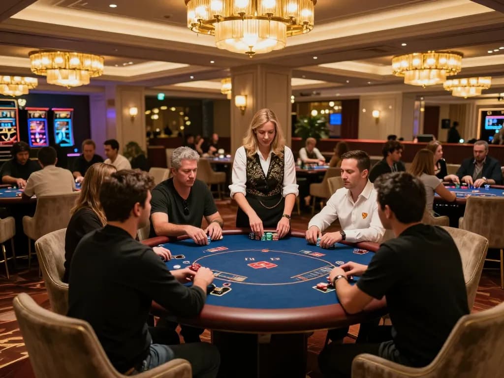 3win high-stakes poker game in a luxurious VIP area showcasing strategic gameplay and elegant decor