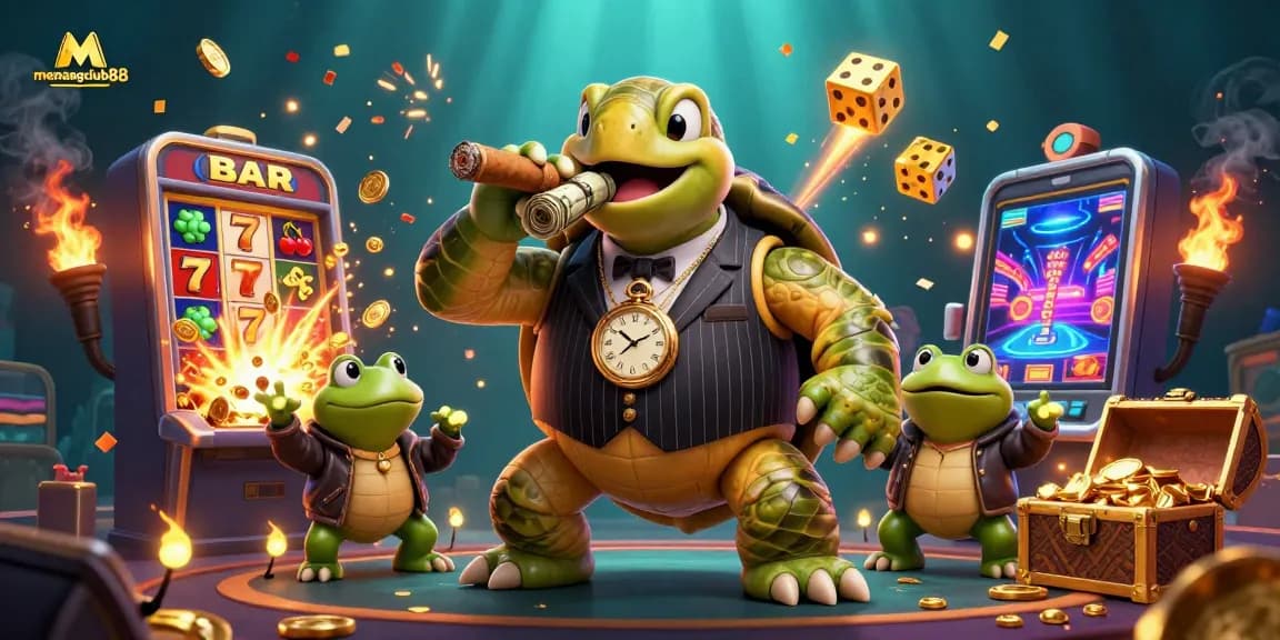 Experience winning thrills with menangclub88's vibrant scene featuring characters and casino excitement.