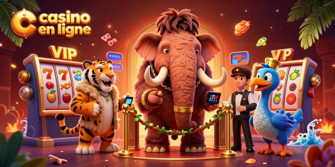 Immersion dans l'univers des jeux avec un bouncer mammouth et un VIP au casino en ligne