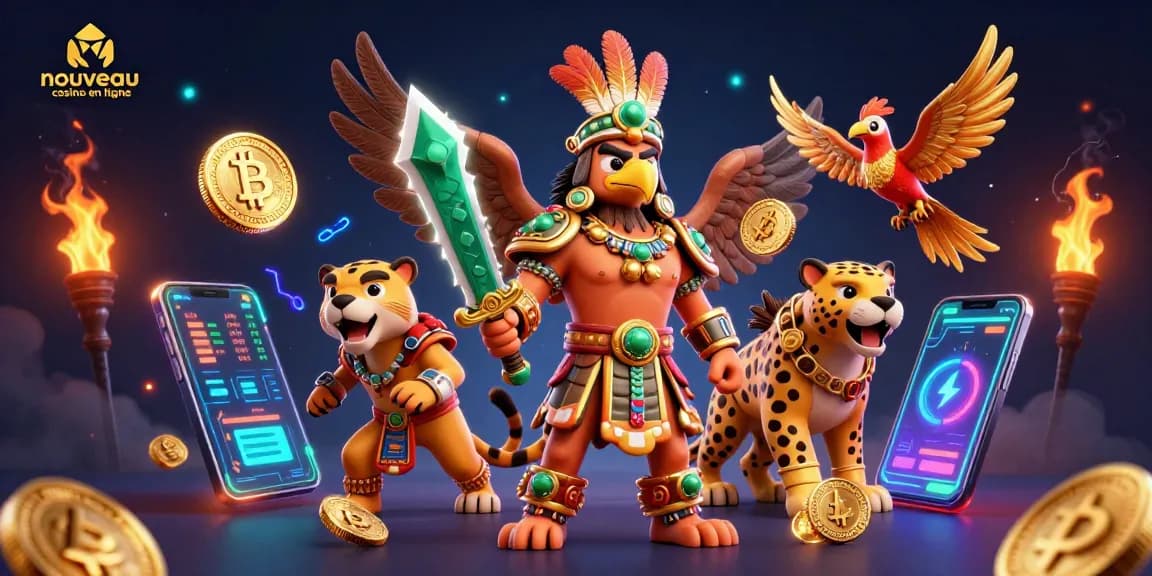 Jouez au nouveau casino en ligne avec l'aigle guerrier et les éléments de crypto-monnaie.