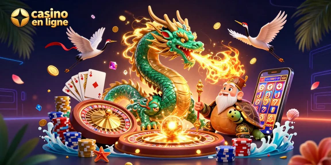 Casino en ligne : profitez des jeux avec un dragon, une tortue sage et des grues chanceuses.