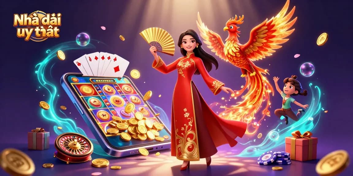 Experience the excitement of Nhà cái uy tín with a stunning 3D illustration showcasing vibrant casino elements.