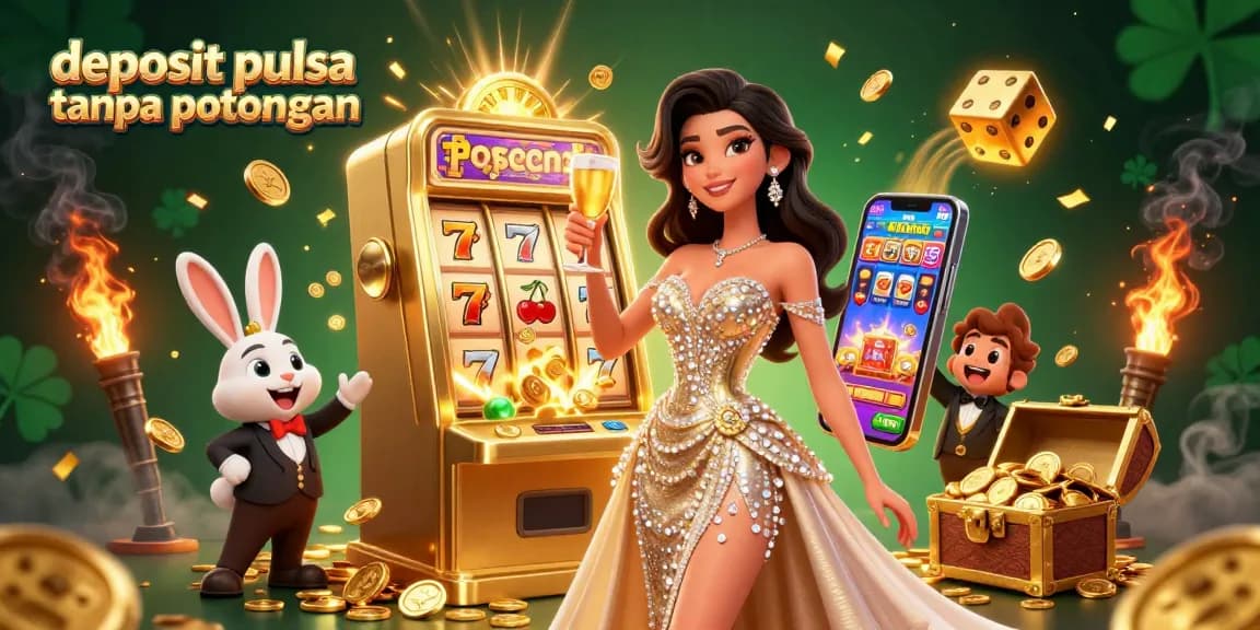 Experience thrilling wins with deposit pulsa tanpa potongan at our exciting casino scene featuring jackpots and game elements.