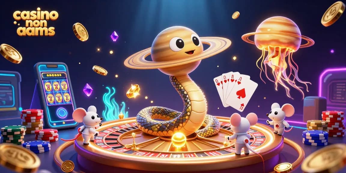 Gioca nei casino non AAMS e vinci! Sfide avvincenti e atmosfera entusiasmante in un'illustrazione 3D.