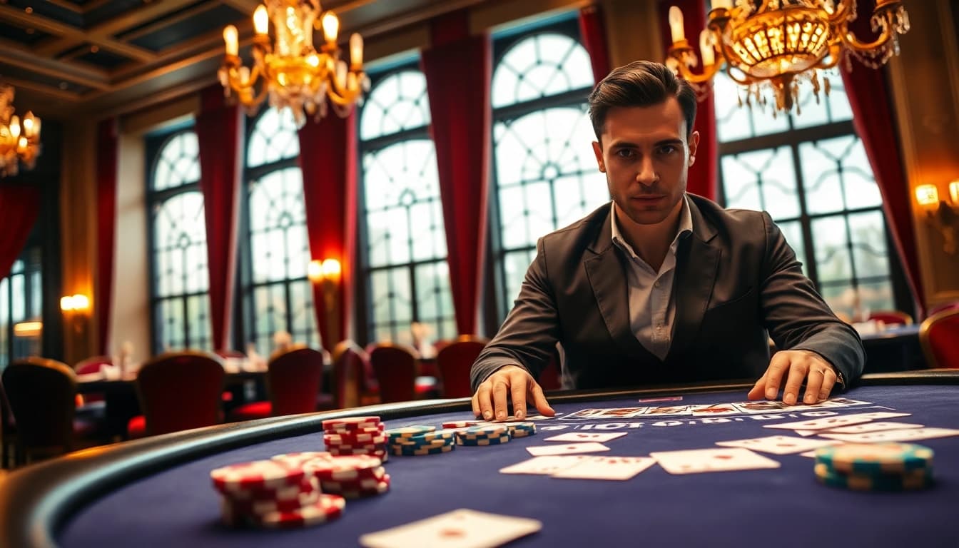 Main dealer di permainan poker dengan suasana mewah, menarik pemain ke bbni4d.