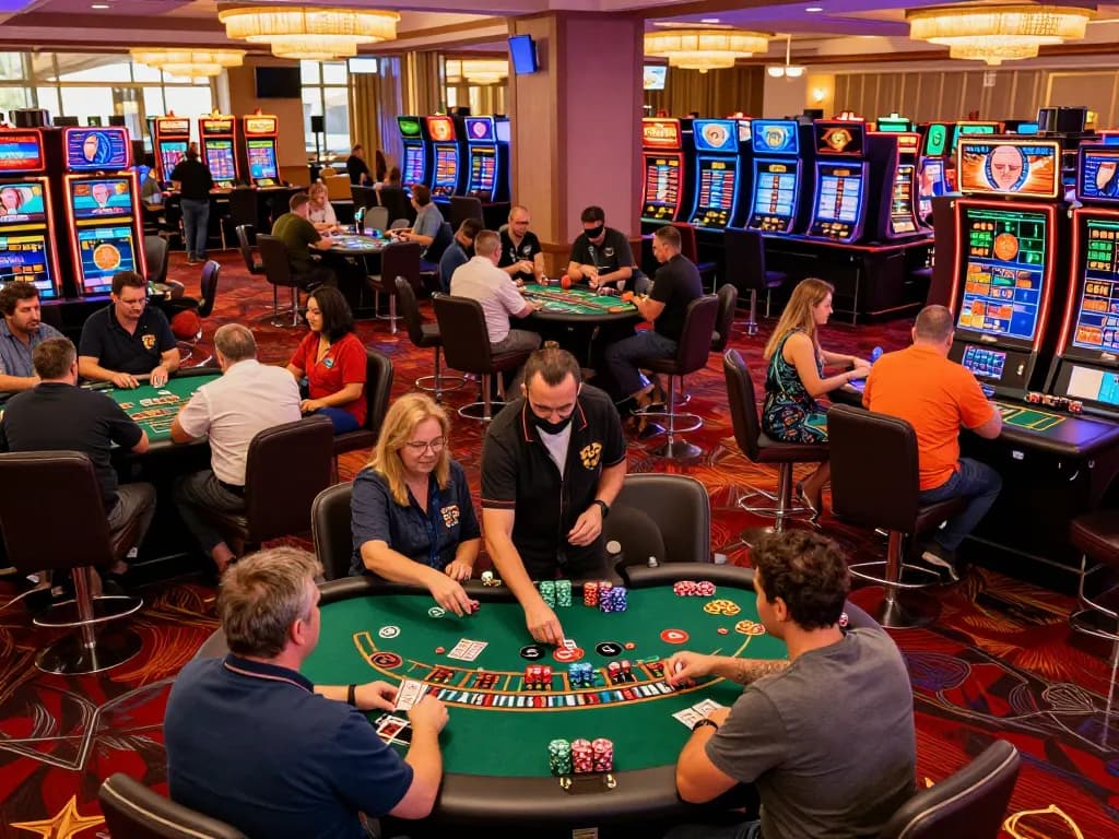 Players enjoying live blackjack at TV88 casino, showcasing exciting gameplay and dynamic atmosphere.