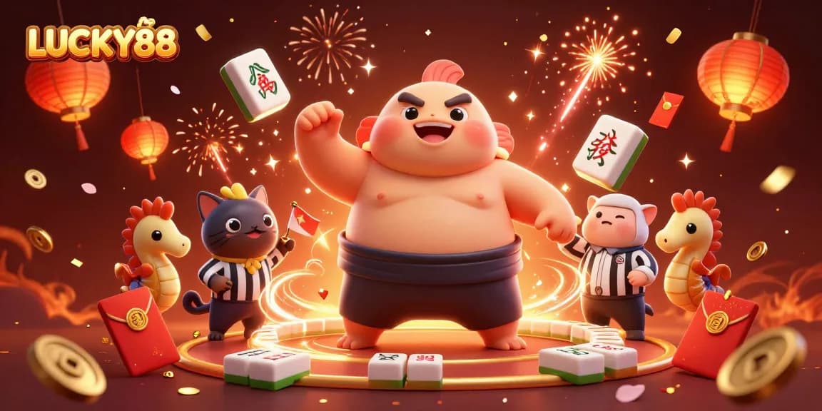 Experience the thrill of LUCKY88 with vibrant characters and dynamic casino elements in a stunning 3D illustration.