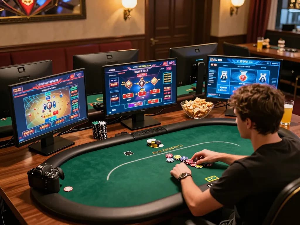 Engaged player exploring betting strategies while gaming on 98win’s online casino platform.