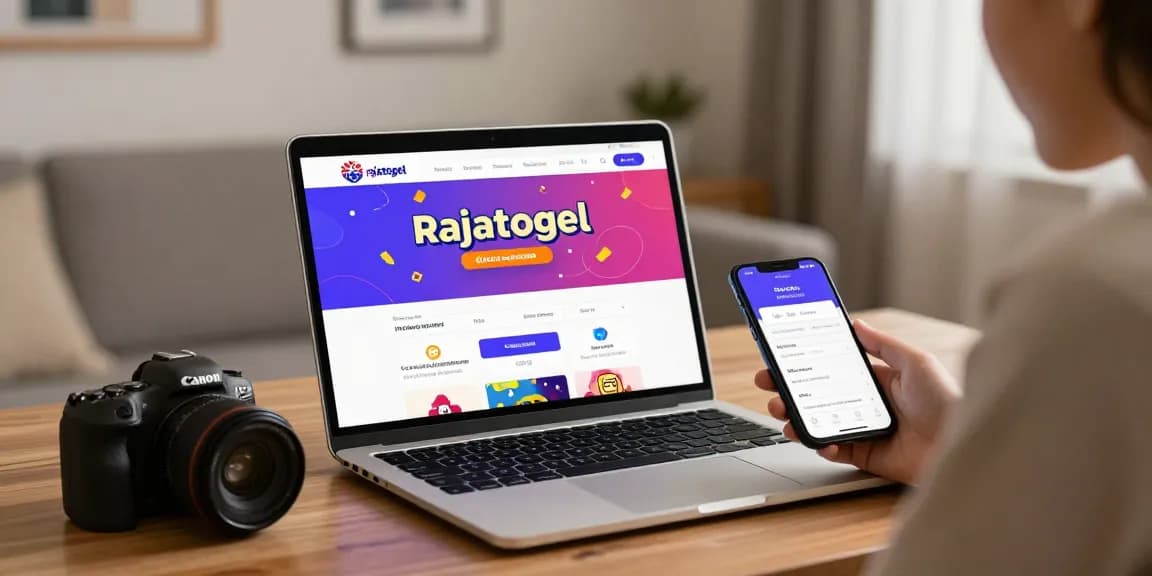 Pengguna mengakses link rajatogel di laptop dengan suasana rumah yang nyaman.