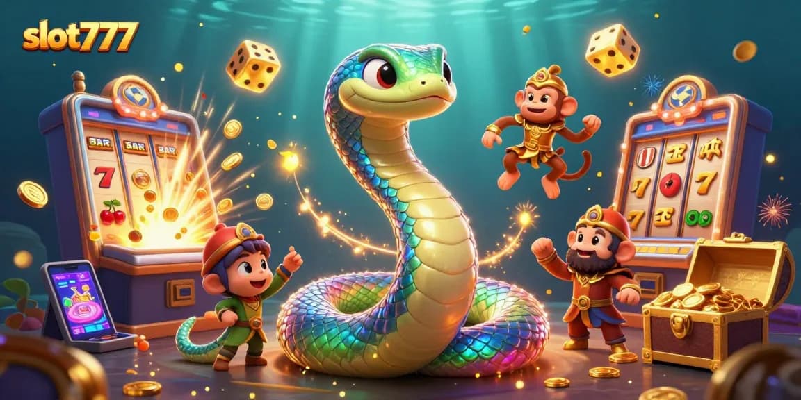 Experience thrilling gameplay with slot777 in this vibrant, dynamic casino-themed illustration.