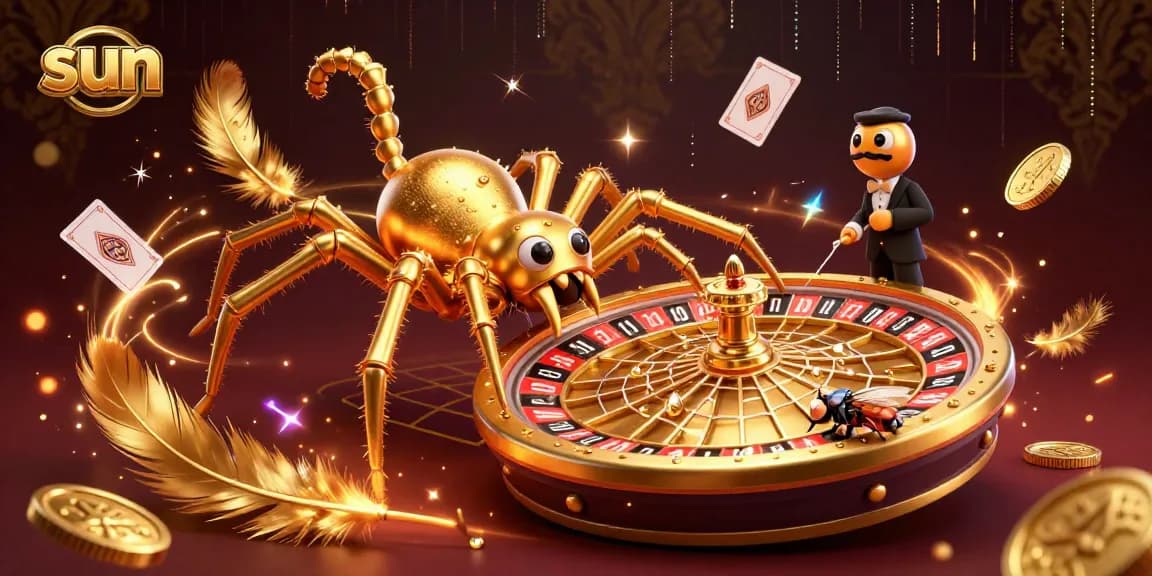 Spin and win at the sun casino with golden web roulette and vibrant casino elements.