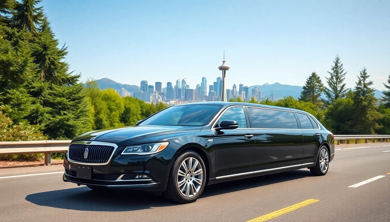 Experience a luxurious limo service vancouver to seattle with a scenic view of the city.