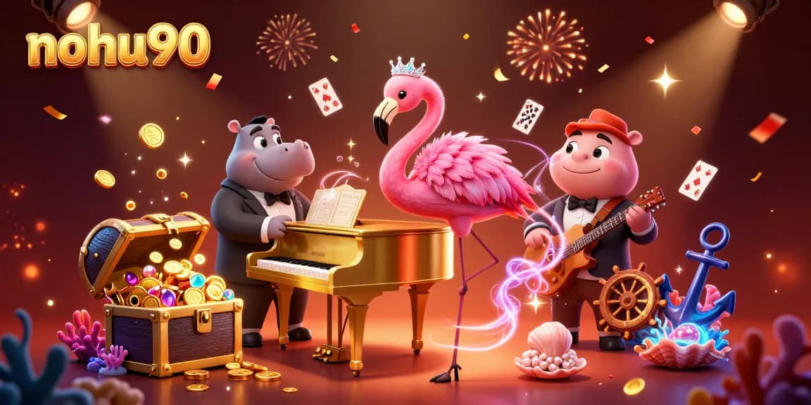 Experience the thrill of nohu90 as colorful characters animate a vibrant casino scene filled with jewels and treasures.