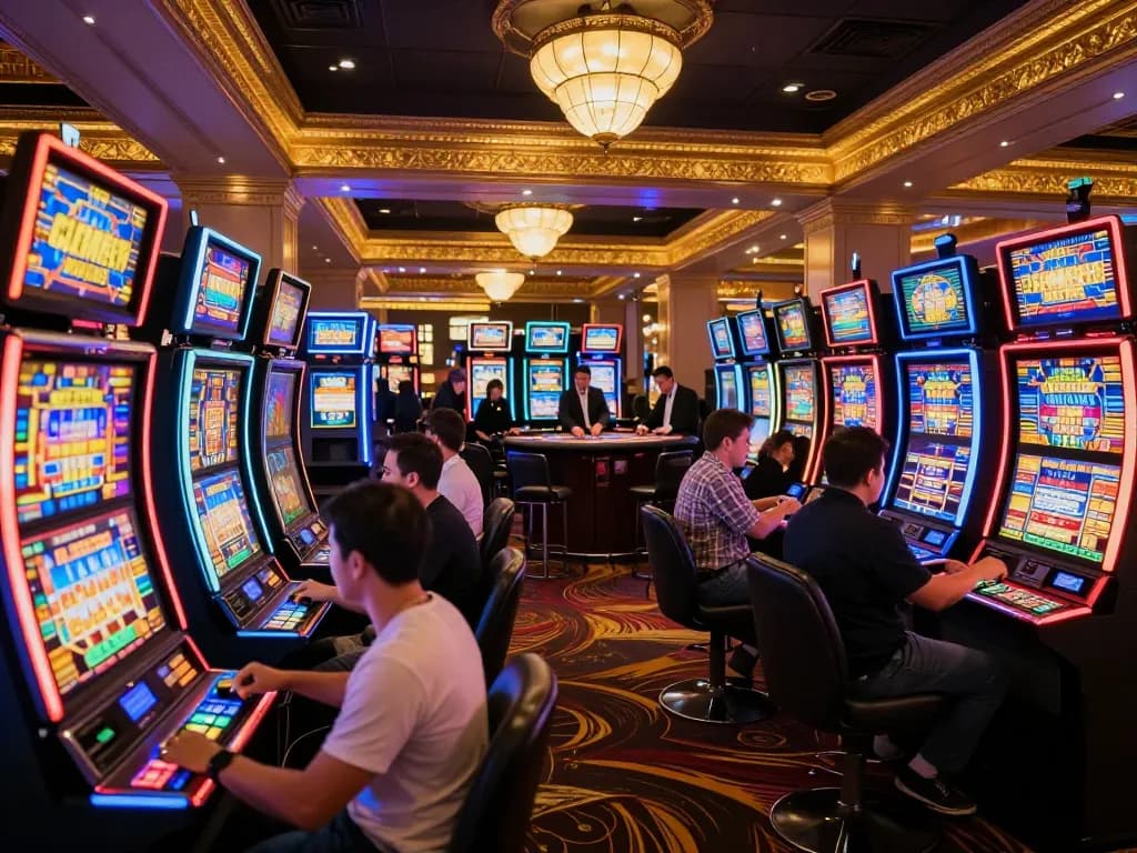 Playing slots in a vibrant New York City casino while consulting a New York City Personal Injury Lawyer.