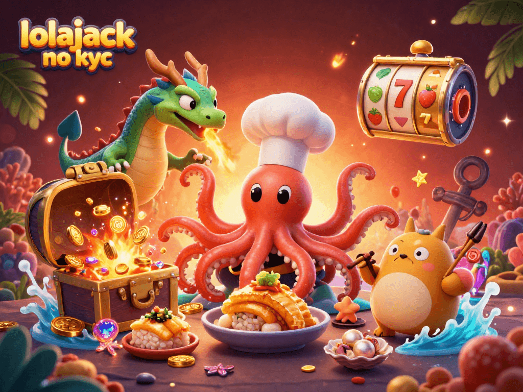 Experience thrilling gameplay with lolajack no kyc—join the sushi chef octopus in a vibrant casino adventure!