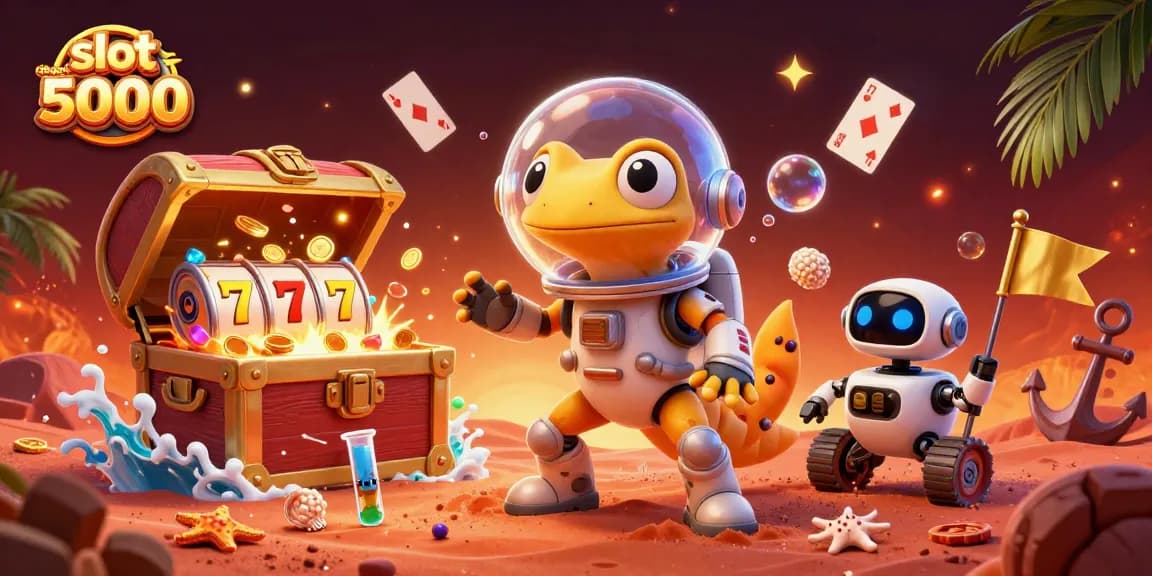 Experience the excitement of slot deposit 5000 in a vibrant casino scene filled with treasure and adventure.