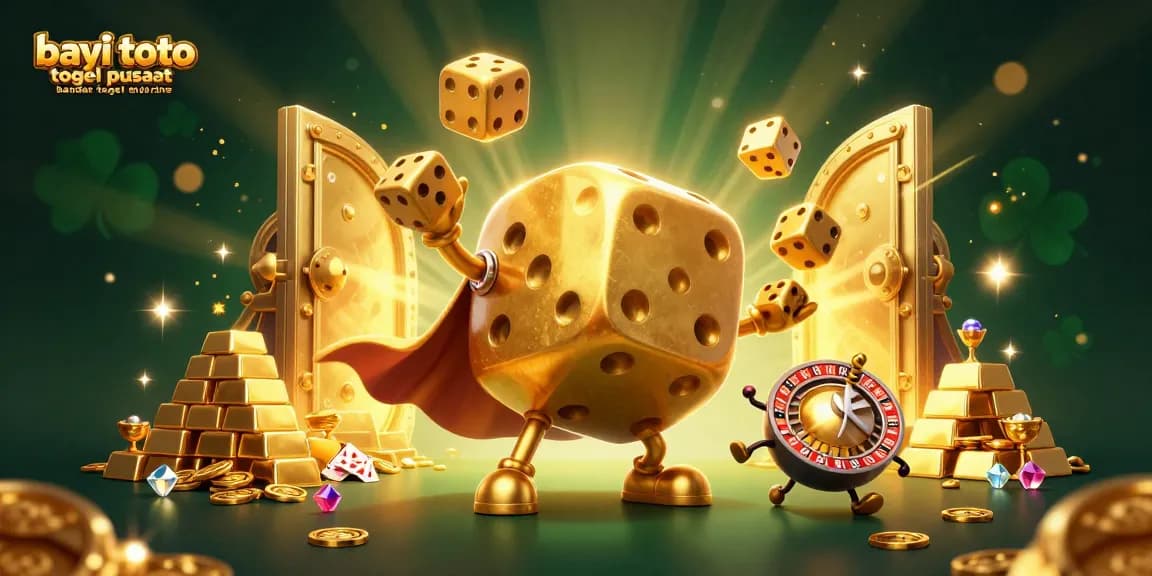 Bayi toto togel pusat bandar togel online showcases incredible winning prospects with a lively 3D casino scene filled with vibrant game elements.