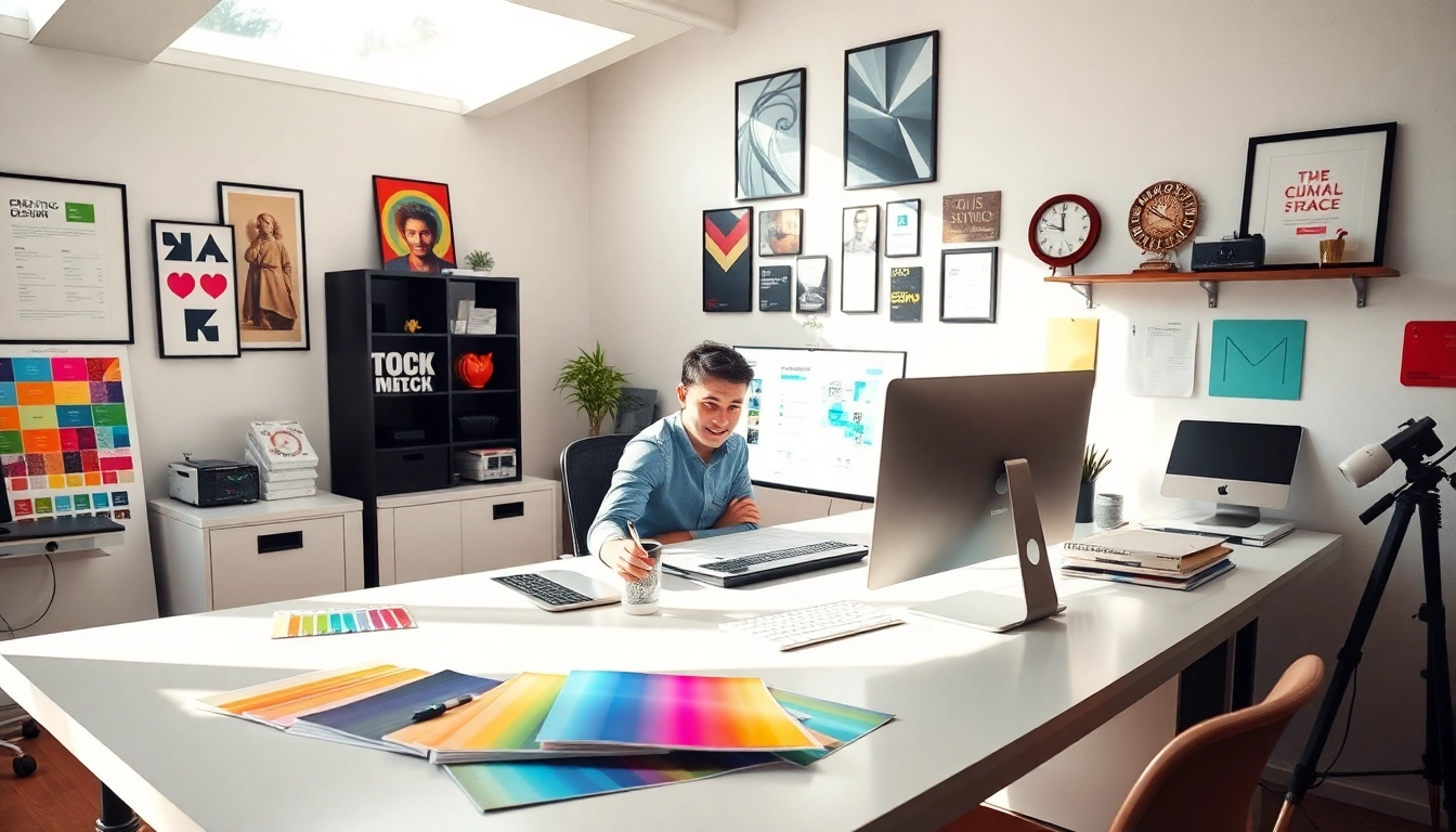 Explore graphic design in action with a professional at https://bestdesignersintheworld.com/ surrounded by creativity.
