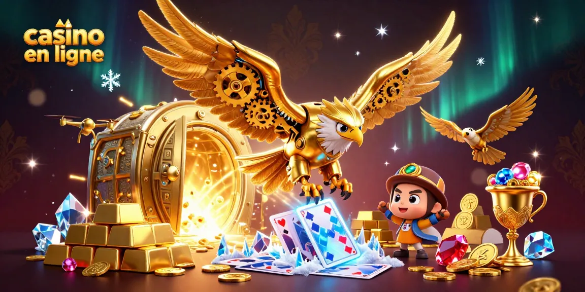 Découvrez le monde captivant du casino en ligne à travers une illustration dynamique riche en détails.