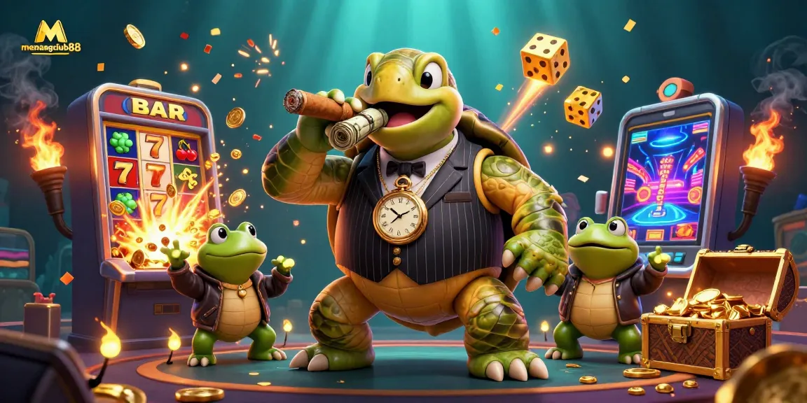 Experience winning thrills with menangclub88's vibrant scene featuring characters and casino excitement.