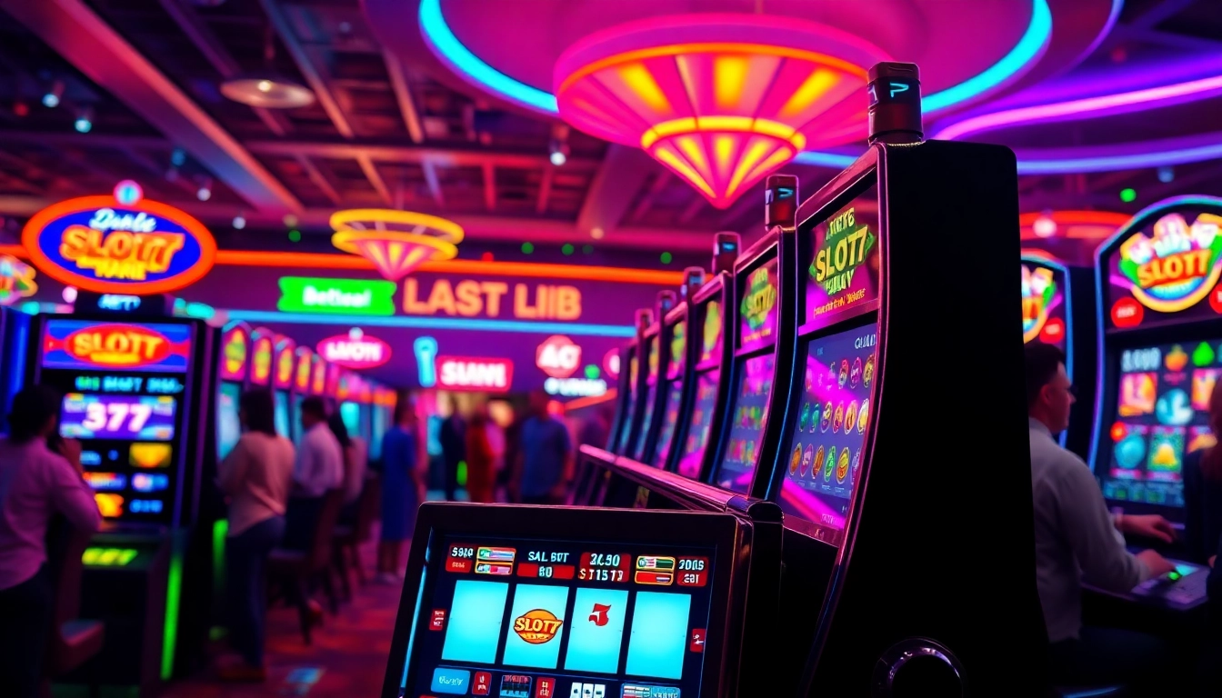 Menangkan jackpot di mesin slot777 dengan suasana kasino yang berwarna-warni dan ceria.