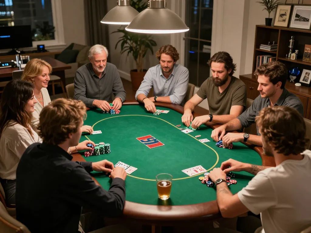 8xbet poker game night with friends showing intense gameplay and social interaction
