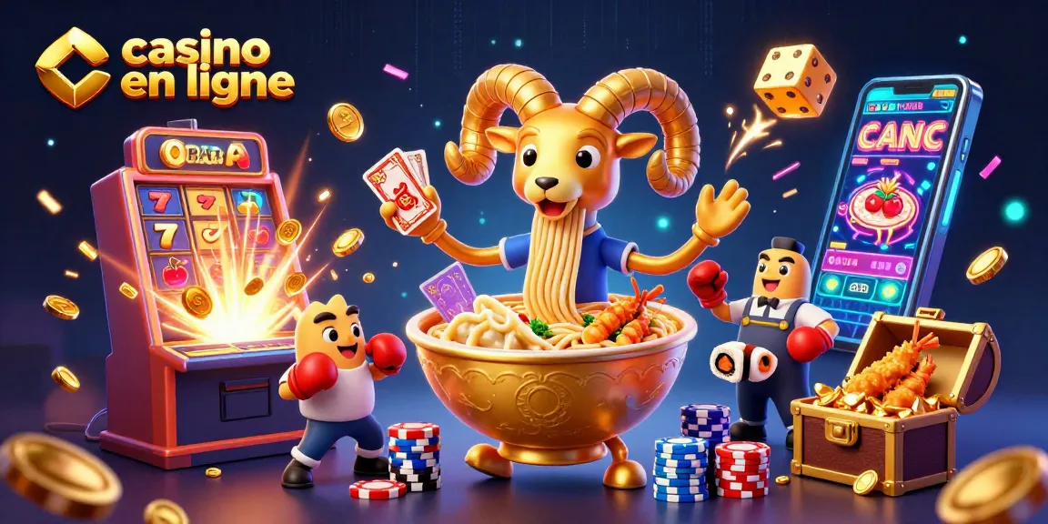 Jouez au casino en ligne avec cette illustration dynamique d'un bol de ramen cartoon qui distribue des cartes.