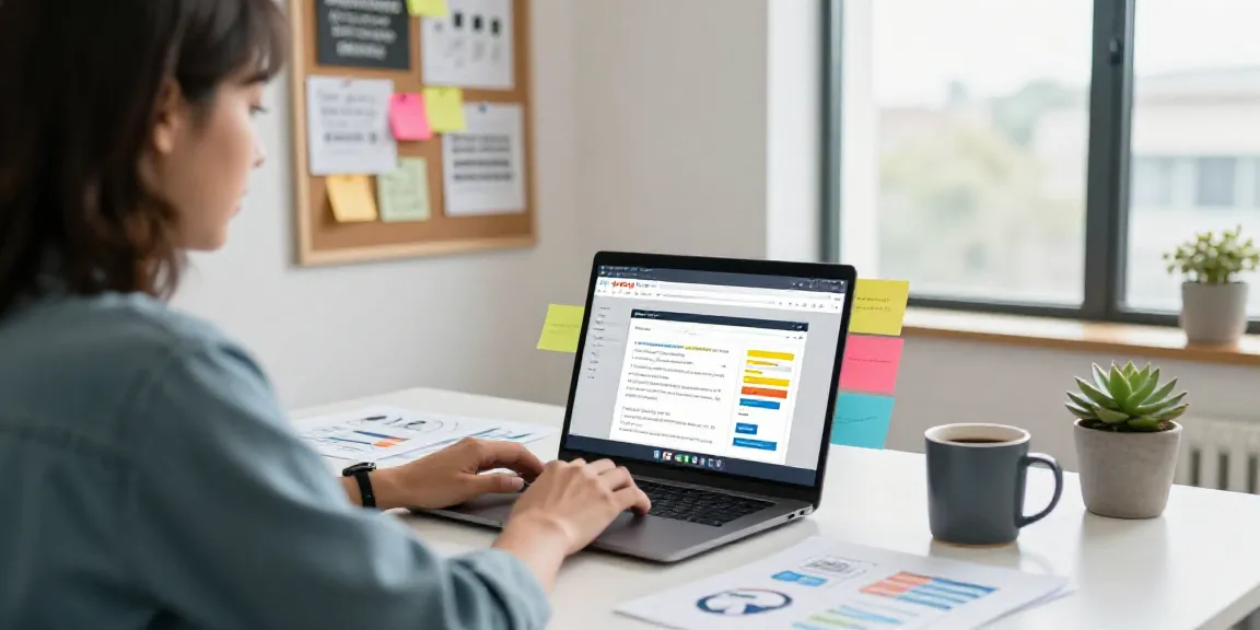 Learn how to write promotional emails with AI in a modern office setting.