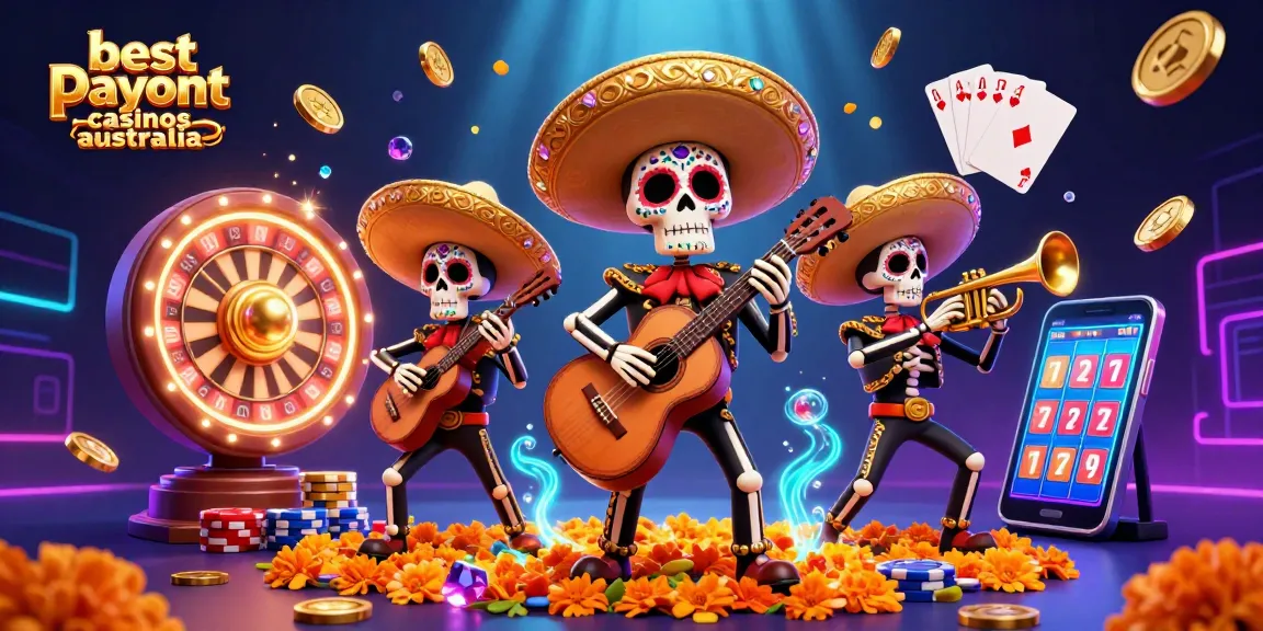 Experience high energy with the best payout casinos australia featuring a vibrant mariachi trio and dynamic game elements.