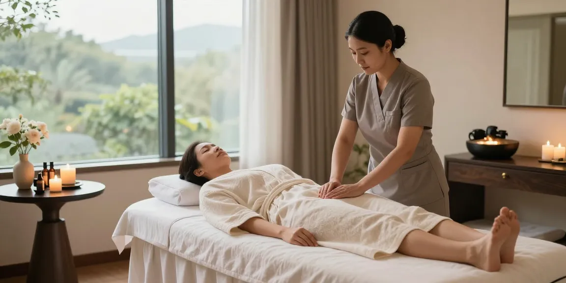 Seoul출장안마 premium massage therapy setup in tranquil hotel room with professional therapist and calming atmosphere.
