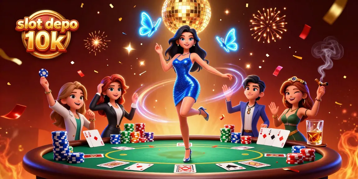 Engage with slot depo 10k and enjoy thrilling gameplay with vibrant 3D casino illustration.