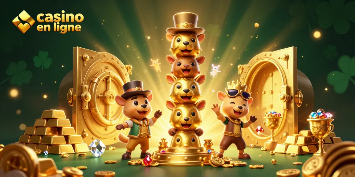 Casino en ligne: Plongez dans l'univers vibrant des jeux avec des personnages animés et des trésors scintillants.