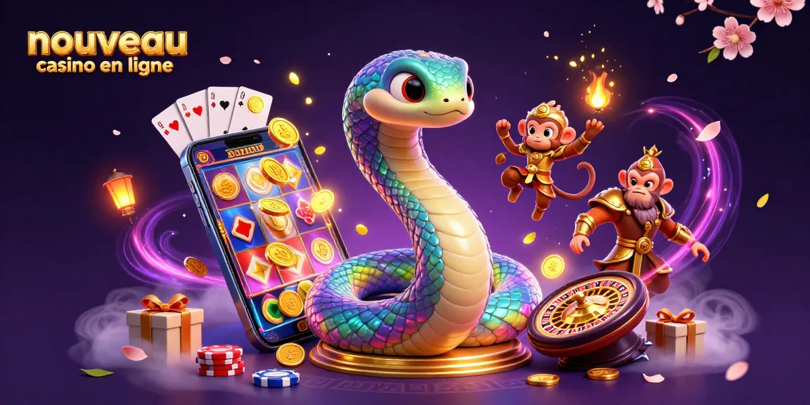 Profitez de l'expérience dynamique d'un nouveau casino en ligne avec un serpent arc-en-ciel et un roi singe.