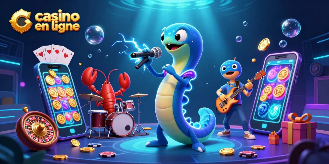 Jouer au casino en ligne avec un DJ anguille électrique, un groupe de crabes et des jeux de machines à sous colorés.