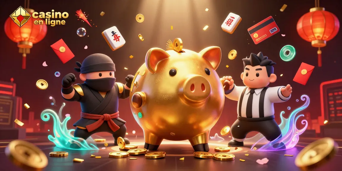 Profitez d'une expérience riche au casino en ligne avec des personnages colorés et des éléments festifs.