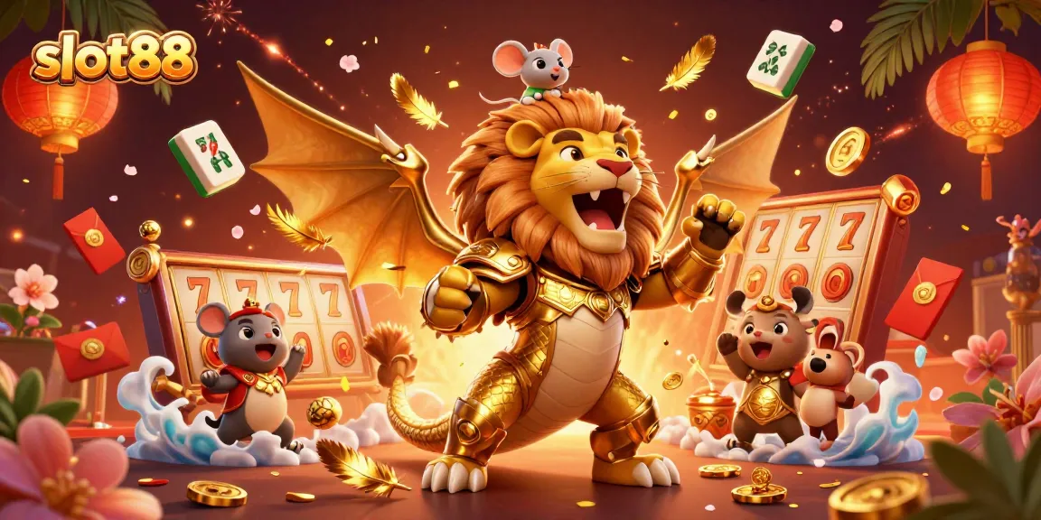 Play exciting games on slot88 featuring a powerful chimera and lucky symbols for big wins!