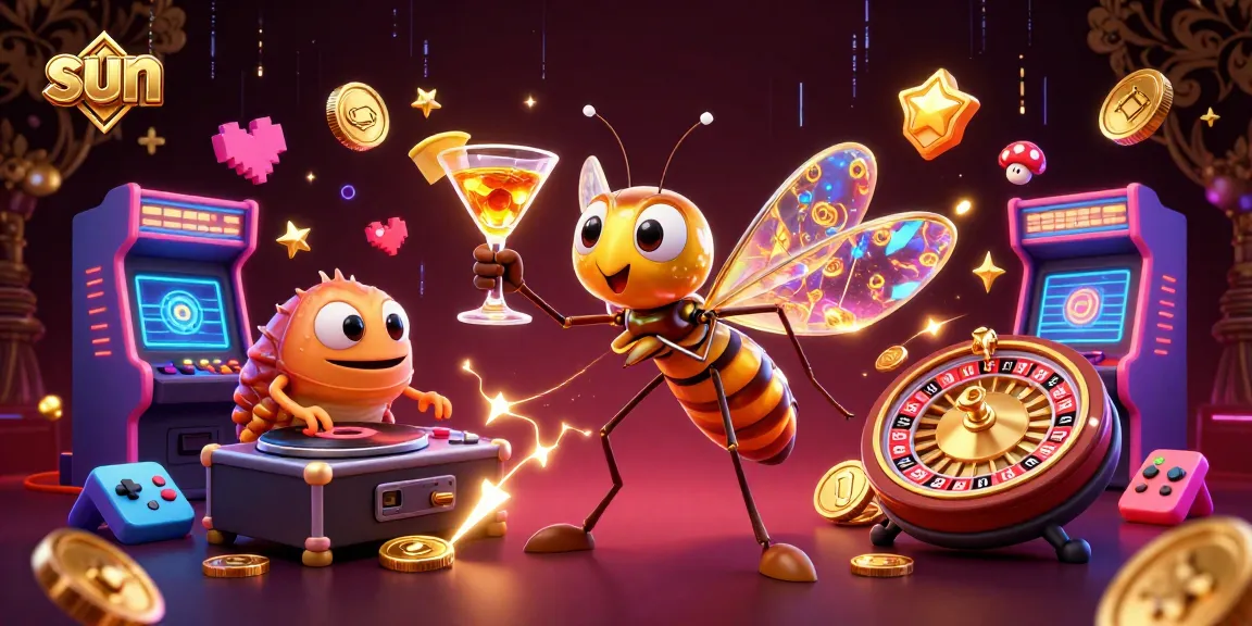 Experience the thrill of the sun-themed casino adventure with vibrant retro games and golden elements.