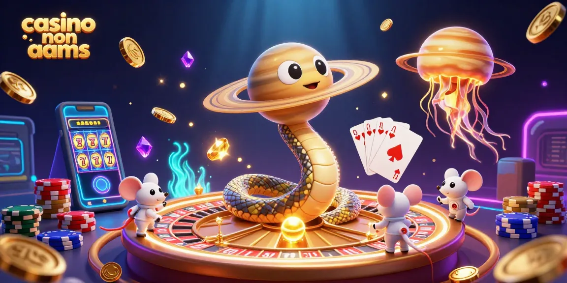 Gioca nei casino non AAMS e vinci! Sfide avvincenti e atmosfera entusiasmante in un'illustrazione 3D.