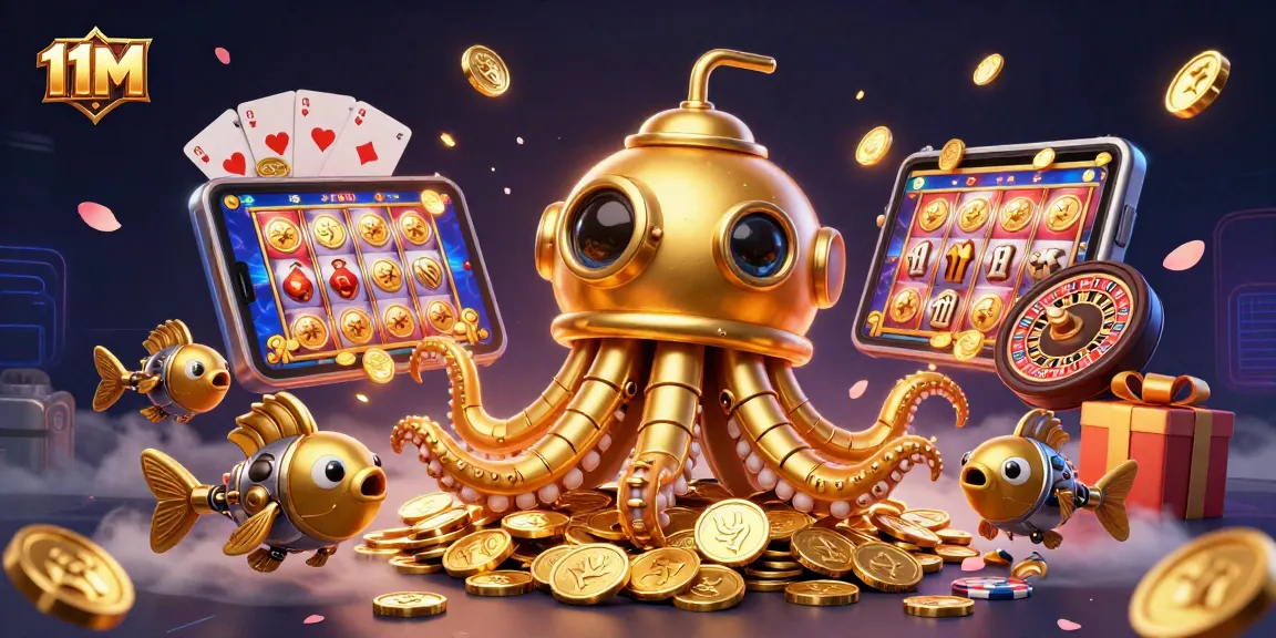 Experience the thrill of 11M with a golden kraken submarine in an ocean of casino delights.