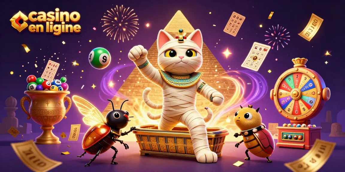 Jouez au casino en ligne avec une illustration dynamique de personnages et d'éléments de jeu captivants.