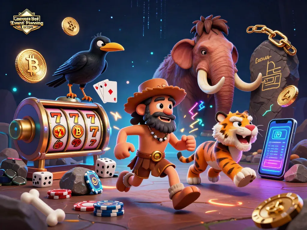 Engage in Corporate Event Planning Las Vegas with our vibrant casino-themed 3D illustration, featuring classic gaming elements.