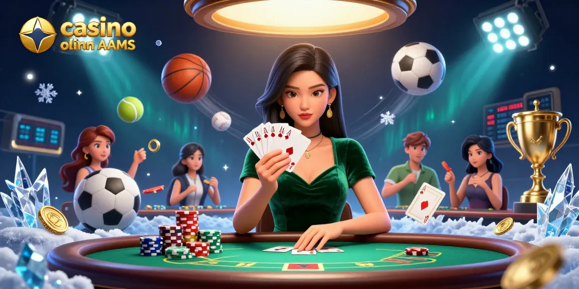 Gioca a poker in un vivace casino online non AAMS con una elegante donna asiatica che strategizza la sua mano.