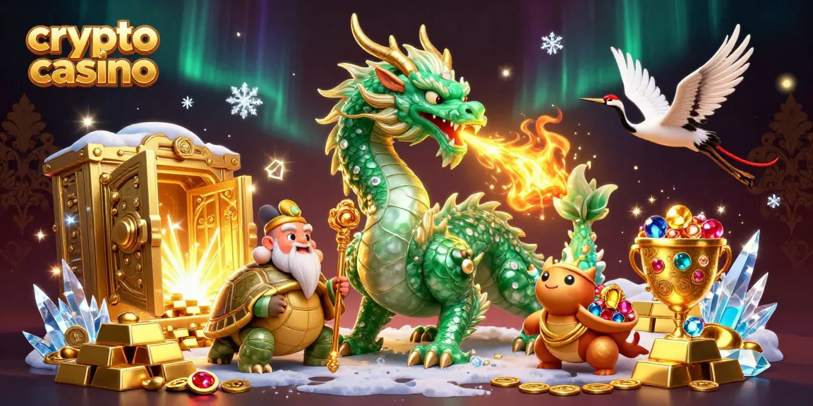 Profitez de l'expérience unique d'un crypto casino avec le dragon émeraude et les trésors scintillants.