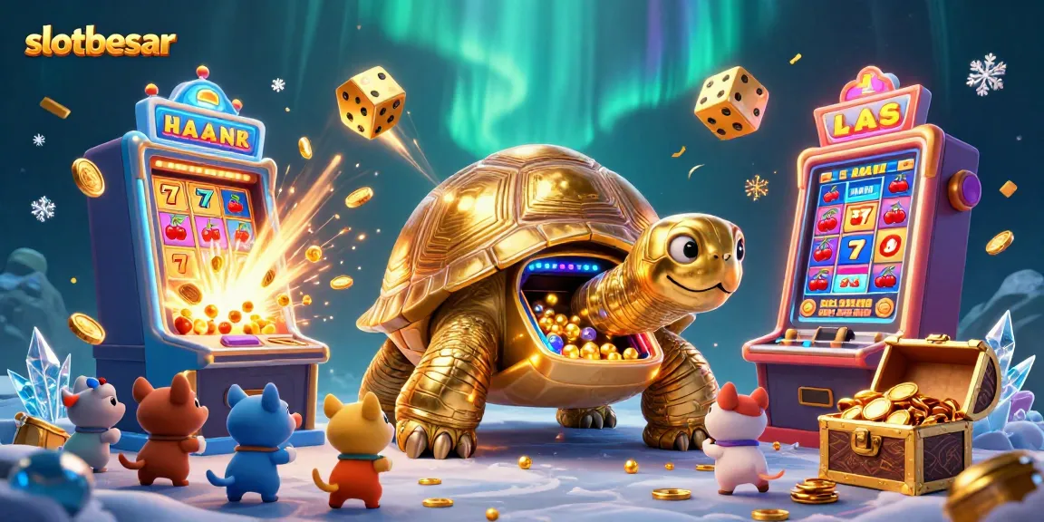 Spin to win with slotbesar in a vibrant, dynamic casino-themed illustration.