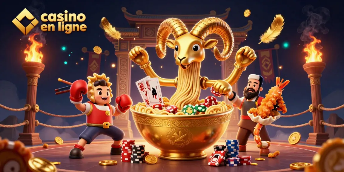 Jouez à casino en ligne avec un bol de ramen géant, des cartes, et des cheerleaders en tempura.
