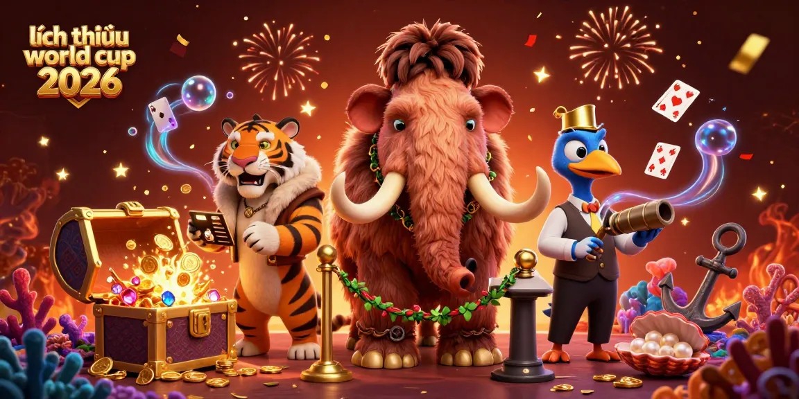 Experience the excitement around lịch thi đấu world cup 2026 with vibrant characters and gambling elements.