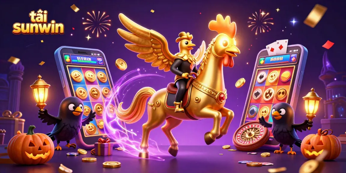Engage in thrilling slots with tải sunwin depicted in a vibrant casino scene filled with animated game elements.
